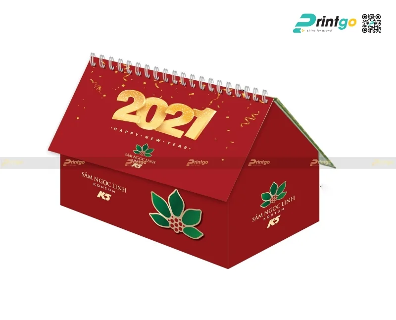 Mẫu lịch ngôi nhà giấy thiết kế đẹp mắt 