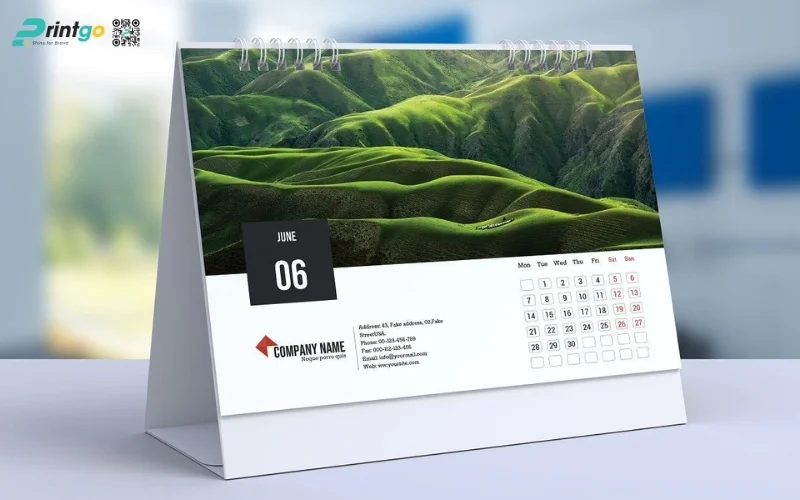 Mẫu lịch tết phong cảnh dạng lịch để bàn độc quyền