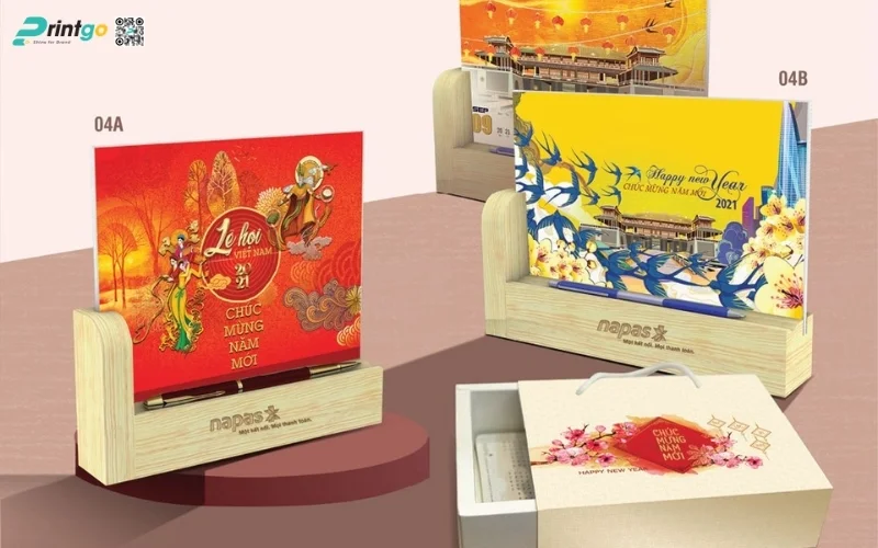 Mẫu in lịch tết độc quyền đế gỗ đặc biệt