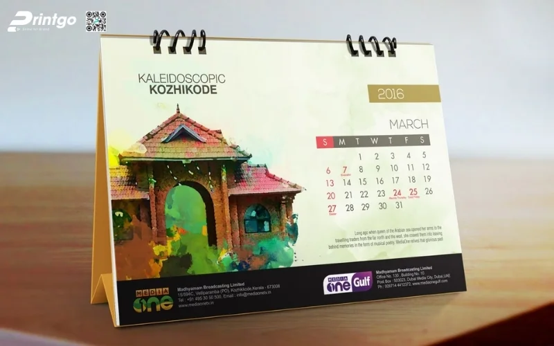 Mẫu lịch tết phong cảnh dạng lịch để bàn độc quyền