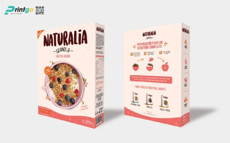 Mẫu bao bì granola dạng hộp mềm