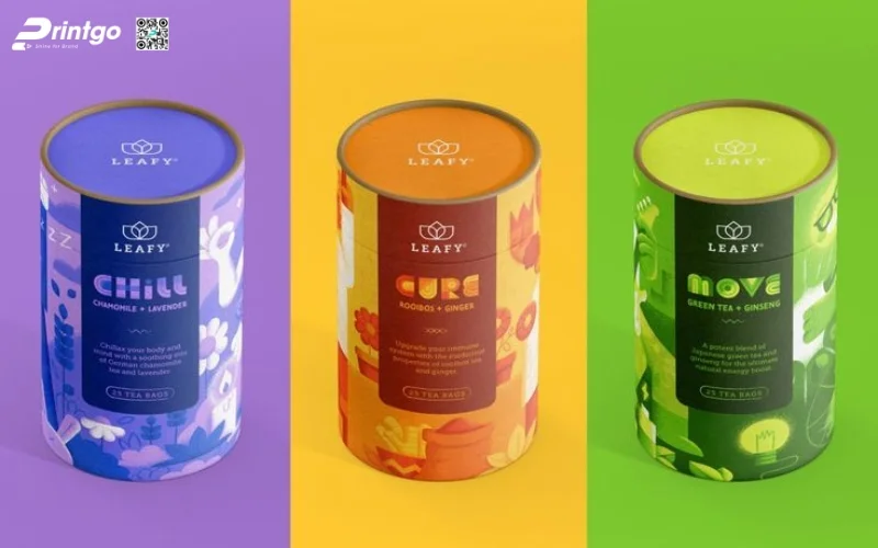 Mẫu bao bì granola dạng hộp trụ tròn
