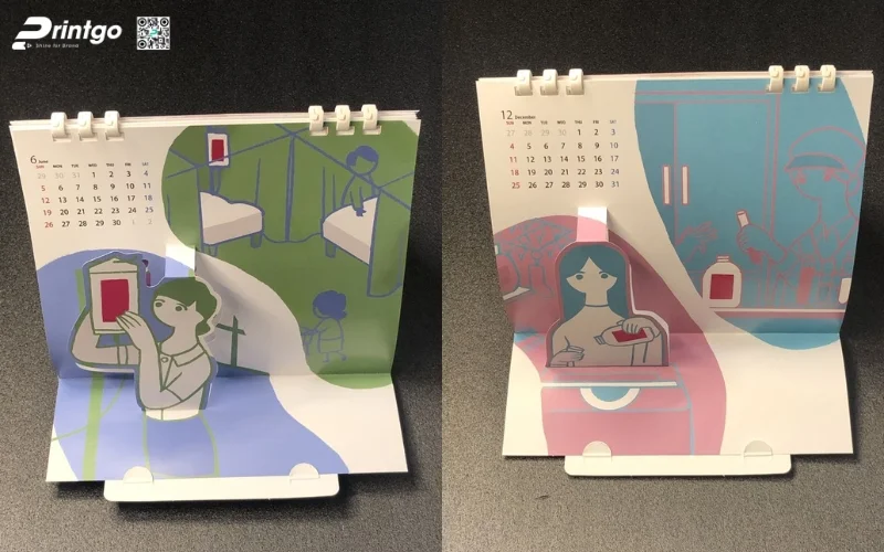 Mẫu lịch để bàn độc đáo 3D