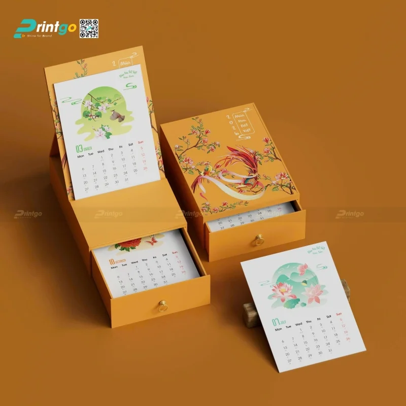 Lịch tết Phượng Vũ trong bộ sưu tập quà tết của Printgo năm 2026