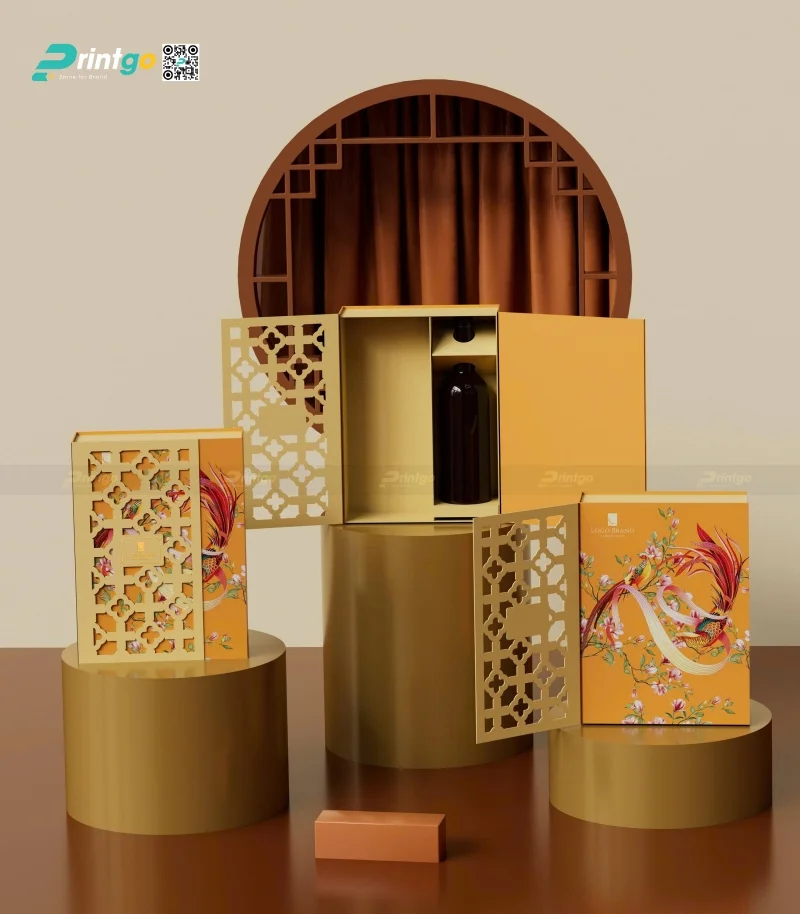 Hộp quà tết Phượng Vũ do Printgo thiết kế trong catalogue tết 2026