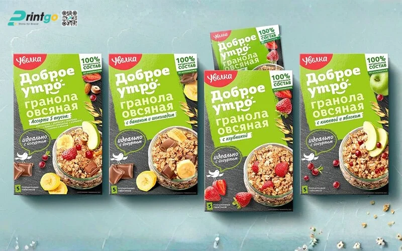 Quy trình thiết kế & in bao bì granola chuyên nghiệp tại Printgo