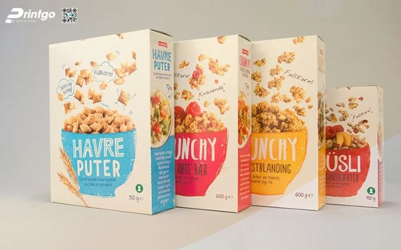 Mẫu bao bì granola dạng hộp mềm