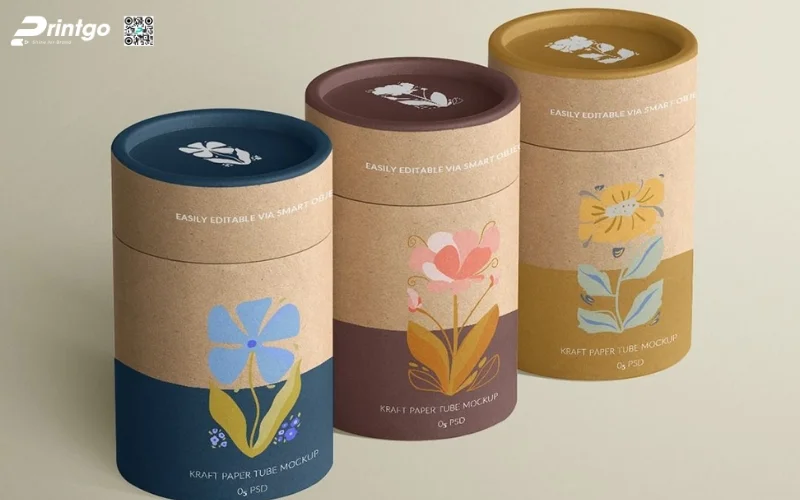 Mẫu bao bì granola dạng hộp trụ tròn