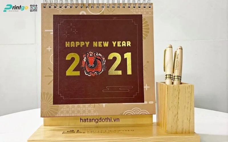 Mẫu in lịch tết độc quyền đế gỗ đặc biệt