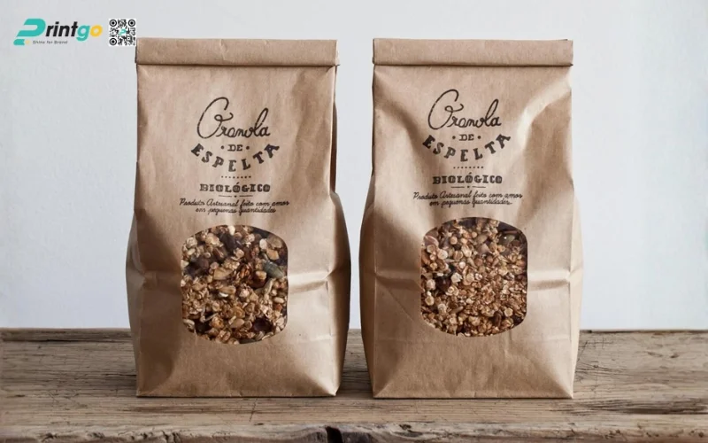 Mẫu bao bì granola dạng túi Kraft