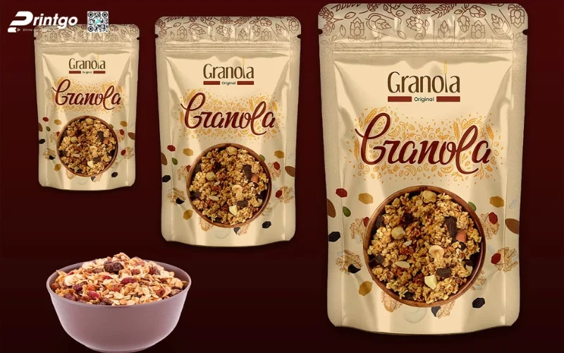 Mẫu bao bì granola dạng túi zipper