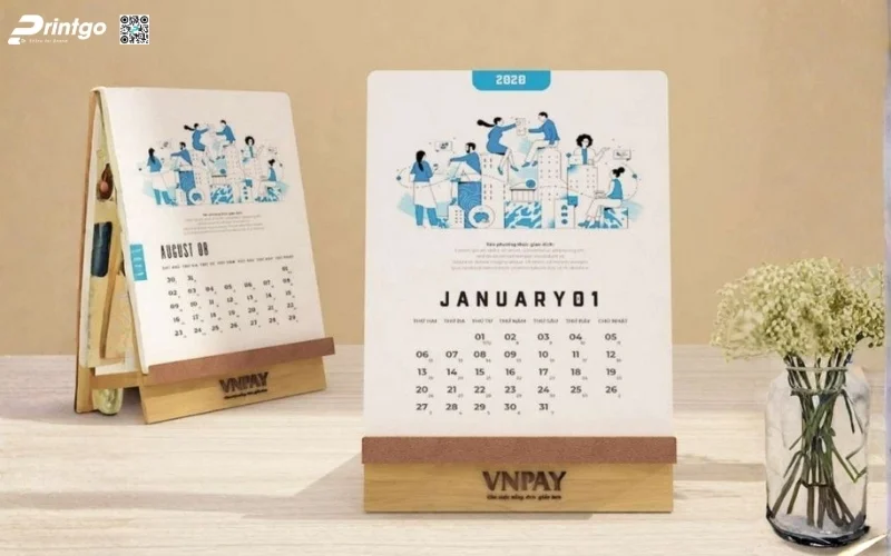 Mẫu in lịch tết độc quyền đế gỗ đặc biệt