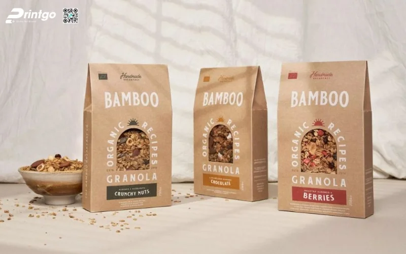 Mẫu bao bì granola dạng túi Kraft