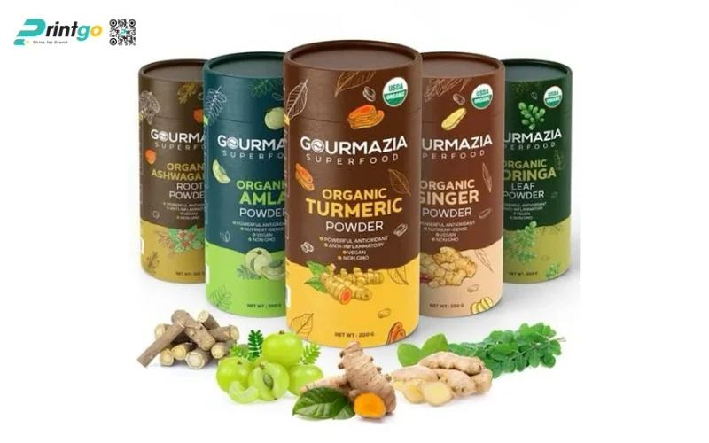 Mẫu bao bì granola dạng hộp trụ tròn