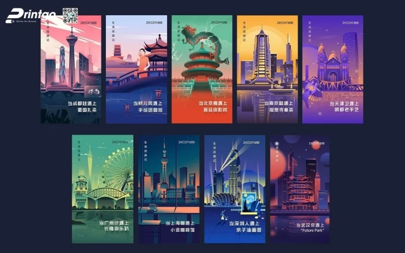 Mẫu lịch tết phong cảnh dạng lịch treo tường độc quyền