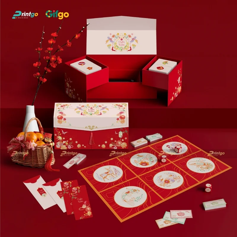 Hộp quà Tết doanh nghiệp kết hợp boardgame sáng tạo 