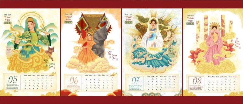 Lịch treo tường “Đại Cát Thánh Mẫu” điểm nhấn thẩm mỹ Lịch treo tường “Đại Cát Thánh Mẫu” điểm nhấn thẩm mỹ