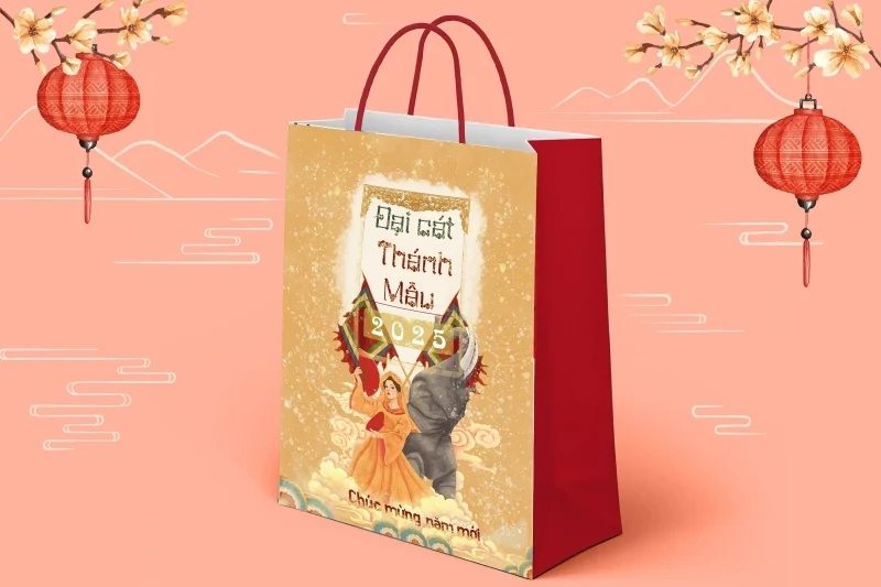 Túi giấy "Đại Cát Thượng Mẫu" thiết kế đồng bộ 