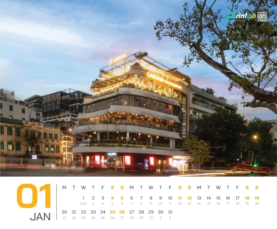 Dự án thiết kế lịch Tết 2025 cho chuỗi cửa hàng cà phê Laika Café - tháng 1