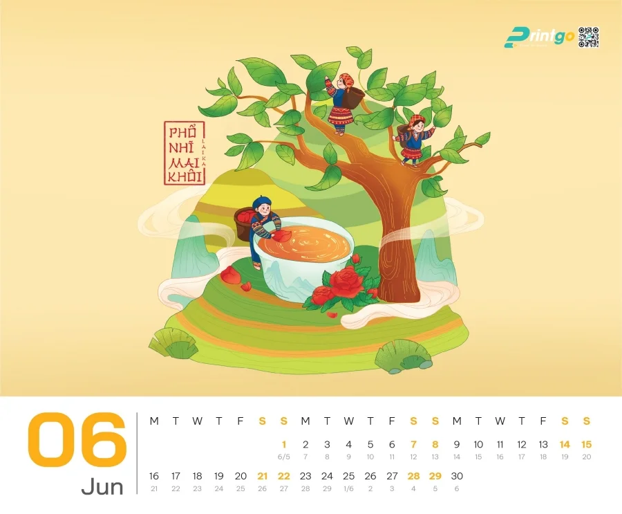 Dự án thiết kế lịch Tết 2025 cho chuỗi cửa hàng cà phê Laika Café - tháng 6