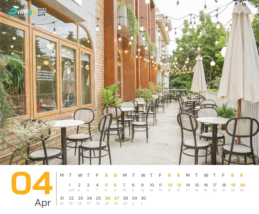 Dự án thiết kế lịch Tết 2025 cho chuỗi cửa hàng cà phê Laika Café - tháng 4