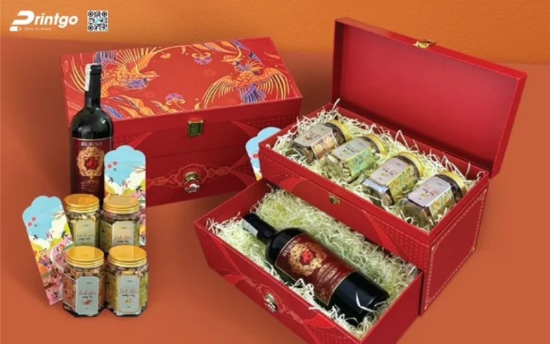 Mẫu hộp quà tết 2 tầng cao cấp và sang trọng nhất