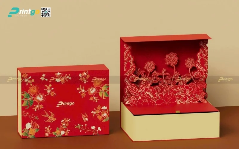 Mẫu hộp quà tết 3D dạng hộp nam châm