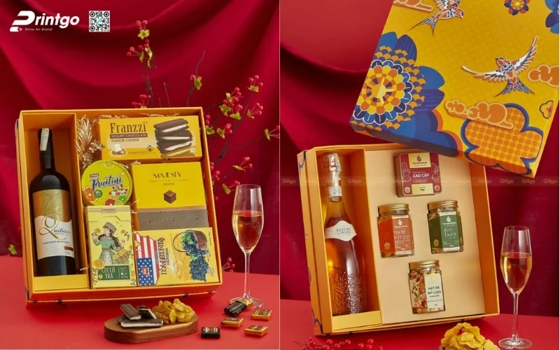 Mẫu hộp quà tết có rượu chivas cao cấp