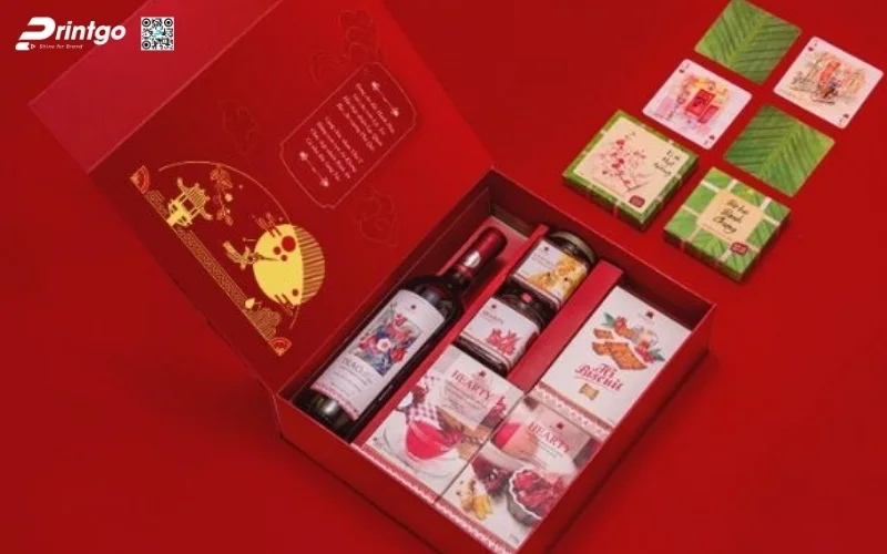 Mẫu hộp quà tết có rượu vang đẳng cấp nhất 2026
