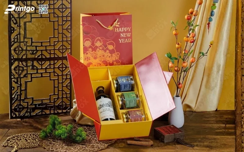 Mẫu hộp quà tết có rượu vang đẳng cấp nhất 2026