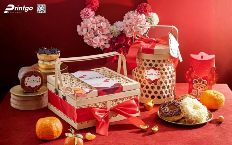 Bộ sưu tập mẫu hộp quà tết mây tre đan hình vuông
