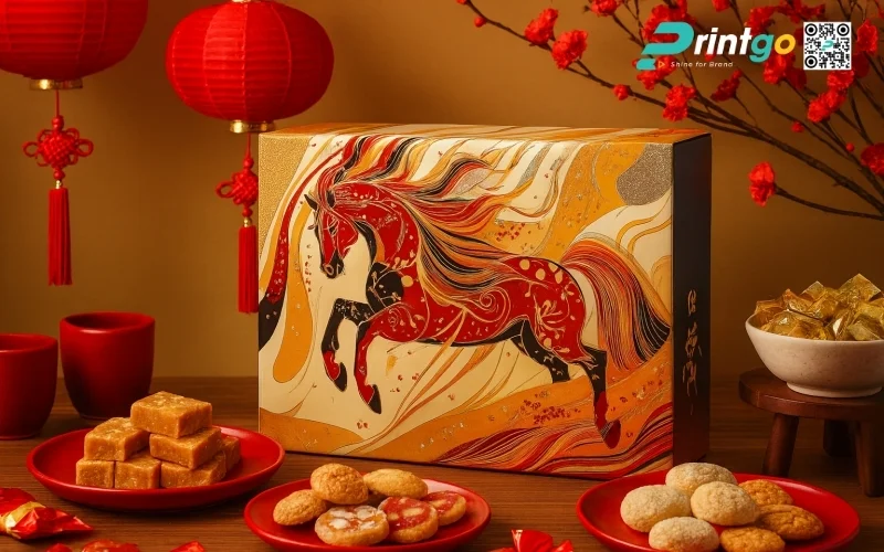 Mẫu hộp quà Tết khách sạn chủ đề linh vật 2026