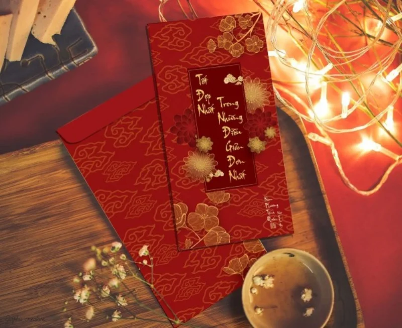 Mẫu bao lì xì viết thư pháp đa dạng phong cách 