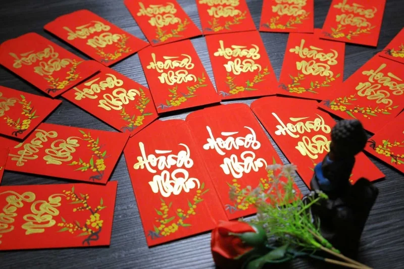 Mẫu bao lì xì viết thư pháp ý nghĩa 
