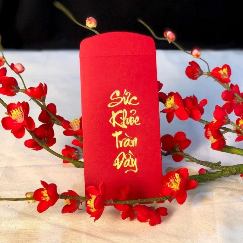 Mẫu bao lì xì viết thư pháp dành cho khách hàng 
