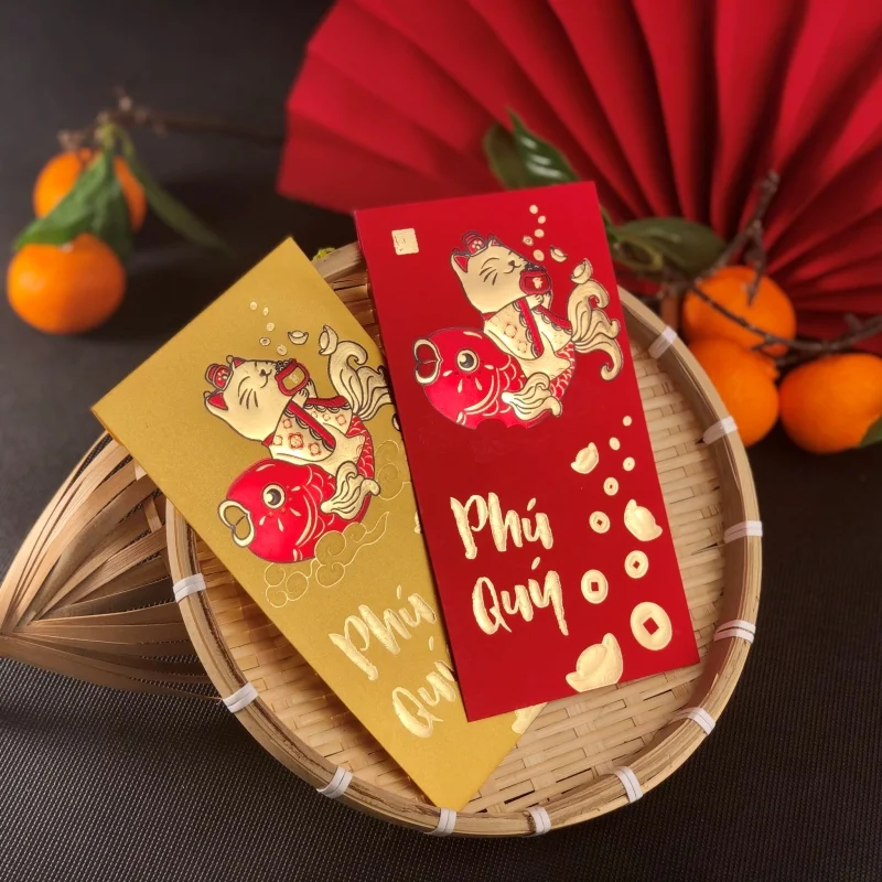 Mẫu bao lì xì viết thư pháp chuyên nghiệp 