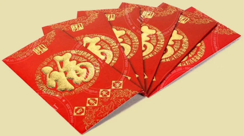 Mẫu bao lì xì viết thư pháp thu hút khách hàng 