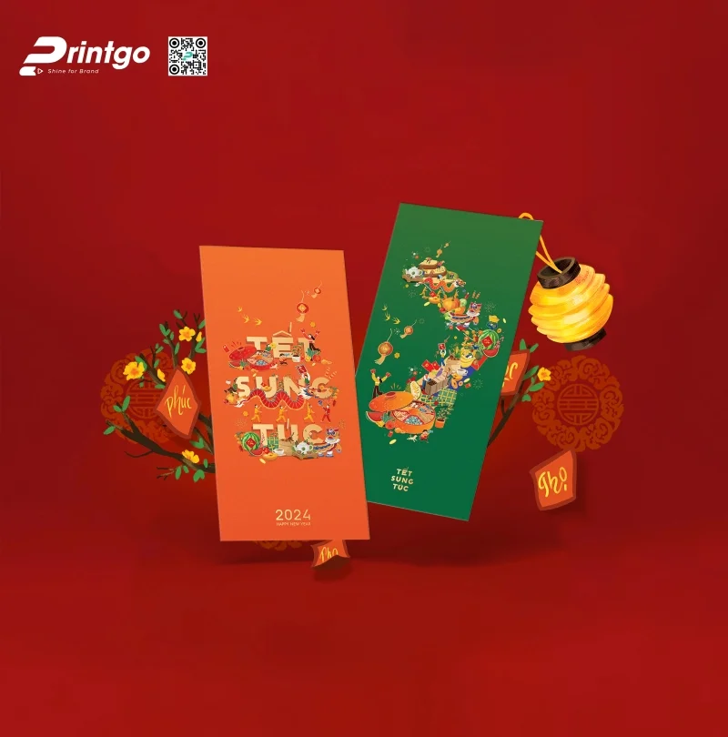 Bao lì xì thư pháp sung túc 
