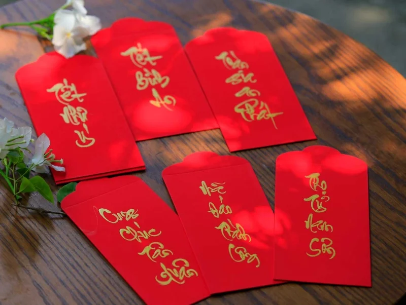Mẫu bao lì xì viết thư pháp ý nghĩa trọn vẹn 