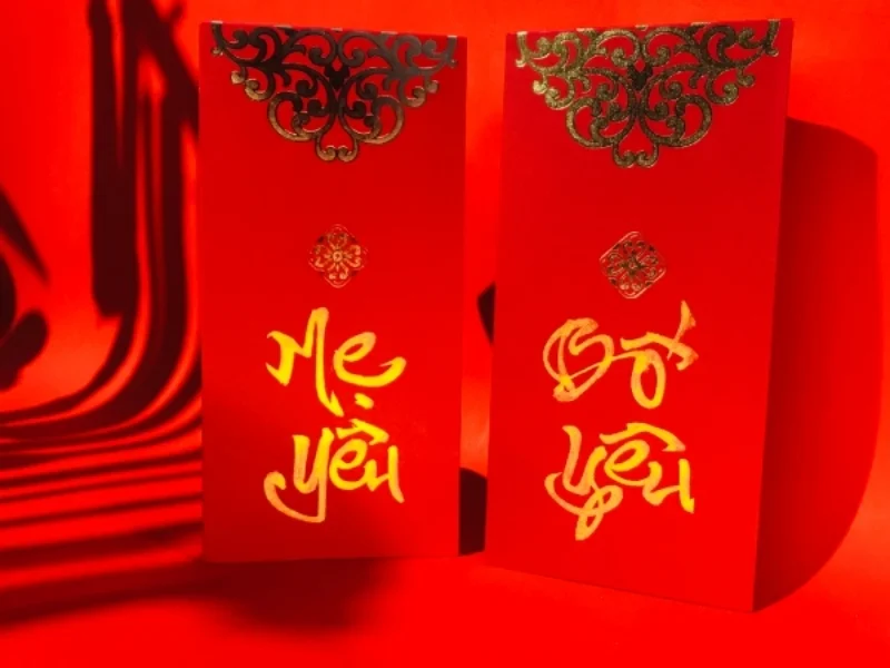 Mẫu bao lì xì viết thư pháp tiết kiệm chi phí 