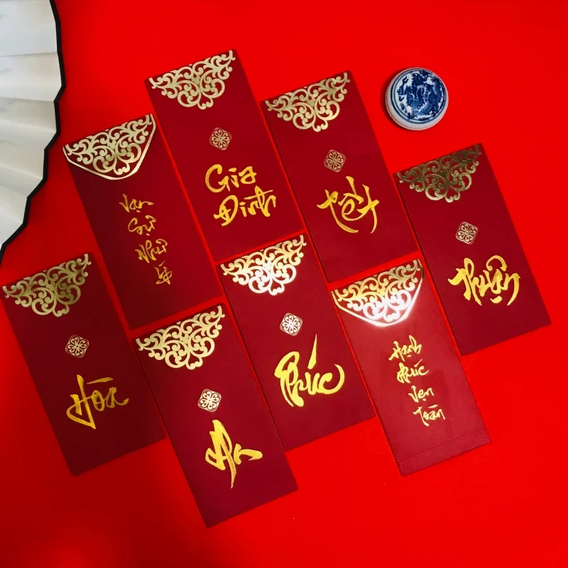 Gia công sau in bao lì xì viết thư pháp Gia công sau in bao lì xì viết thư pháp