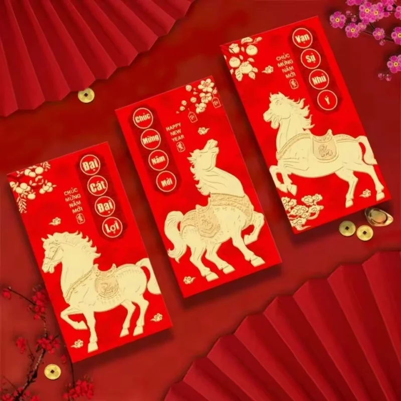 Mẫu bao lì xì viết thư pháp giao hàng toàn quốc 