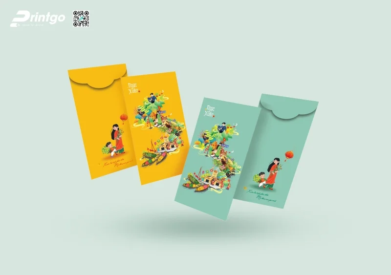 Bao lì xì thư pháp ngọc xuân 
