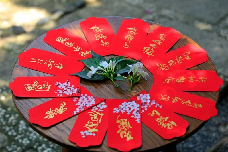 Mẫu bao lì xì viết thư pháp cao cấp 