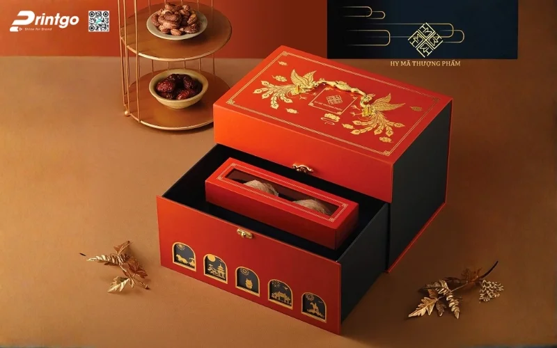 Hy Mã Thượng Phẩm và Printgo: Sản xuất bộ hộp quà tết 2 tầng đặc biệt