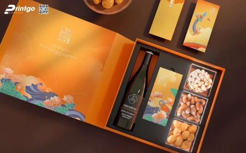 Mẫu hộp quà tết có rượu vang đẳng cấp nhất 2026