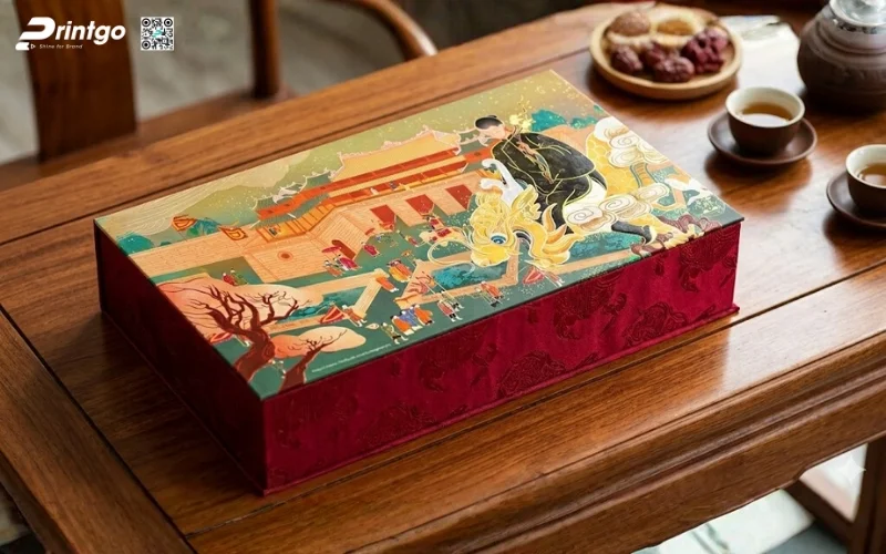 Mẫu hộp quà tết đẹp dạng âm dương 