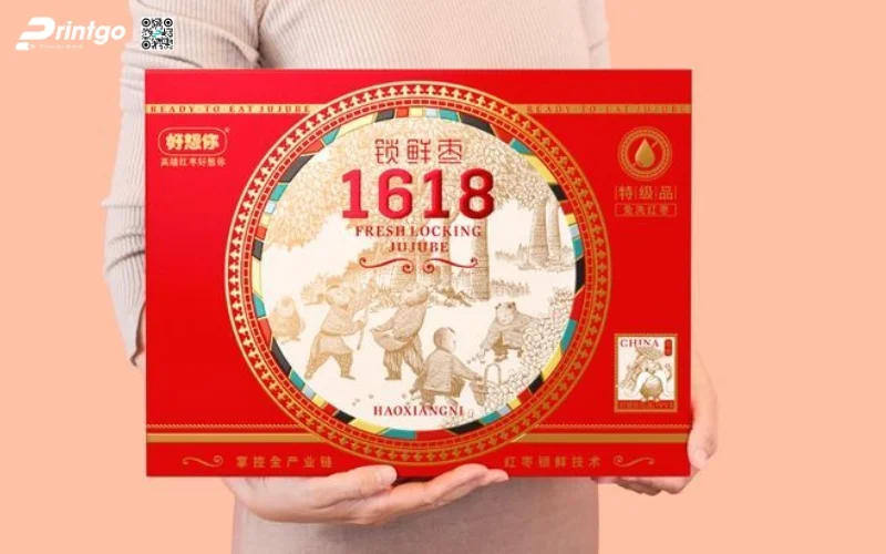 Mẫu hộp quà tết đẹp quy cách nam châm nắp lật 