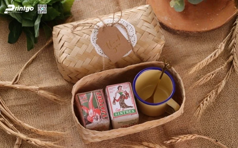 Mẫu hộp quà tết mây tre đan hình chữ nhật độc đáo