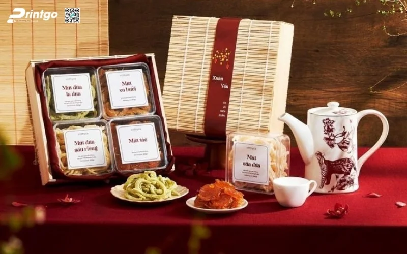 Bộ sưu tập mẫu hộp quà tết mây tre đan hình vuông